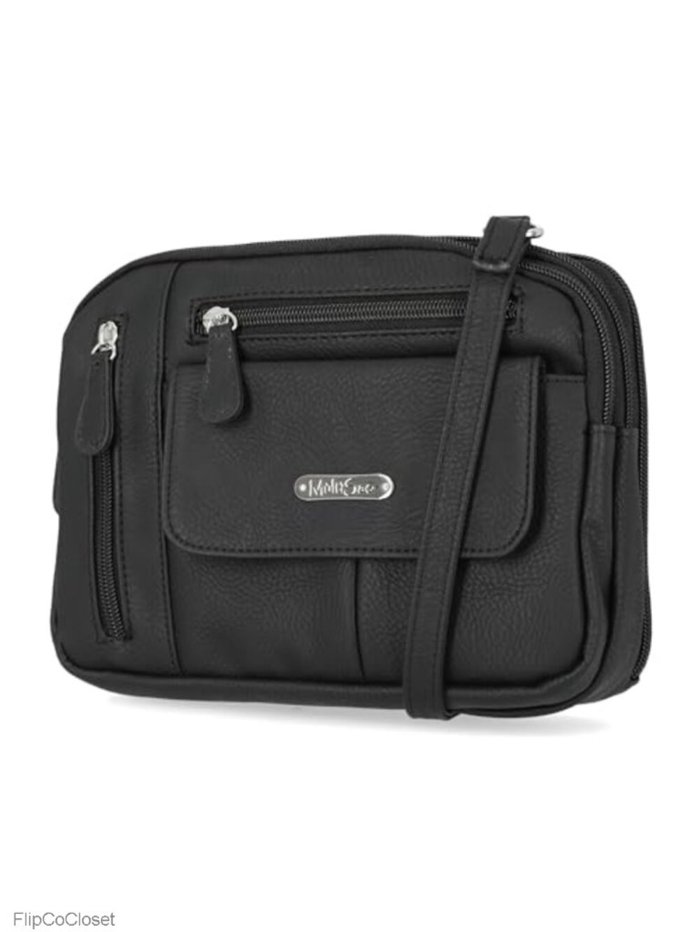 Triple Compartment Crossbody Bag Organizer Vegan Leather Travel